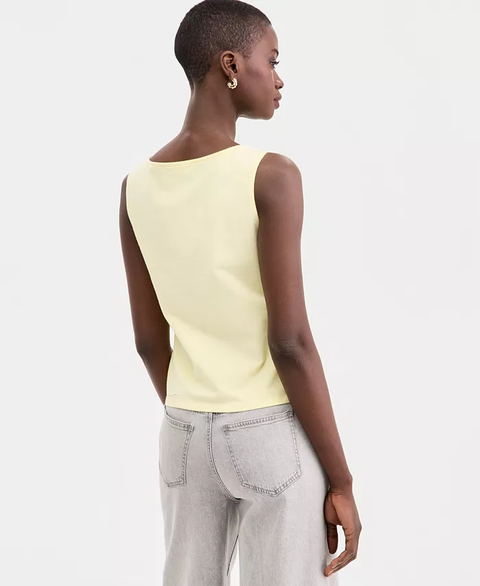 Women's Knit Sleeveless Boat-Neck Top - thumbnail 2