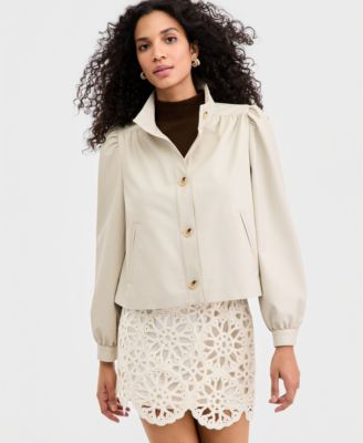 Women's Woven Solid Cropped Jacket, Macy's Exclusive