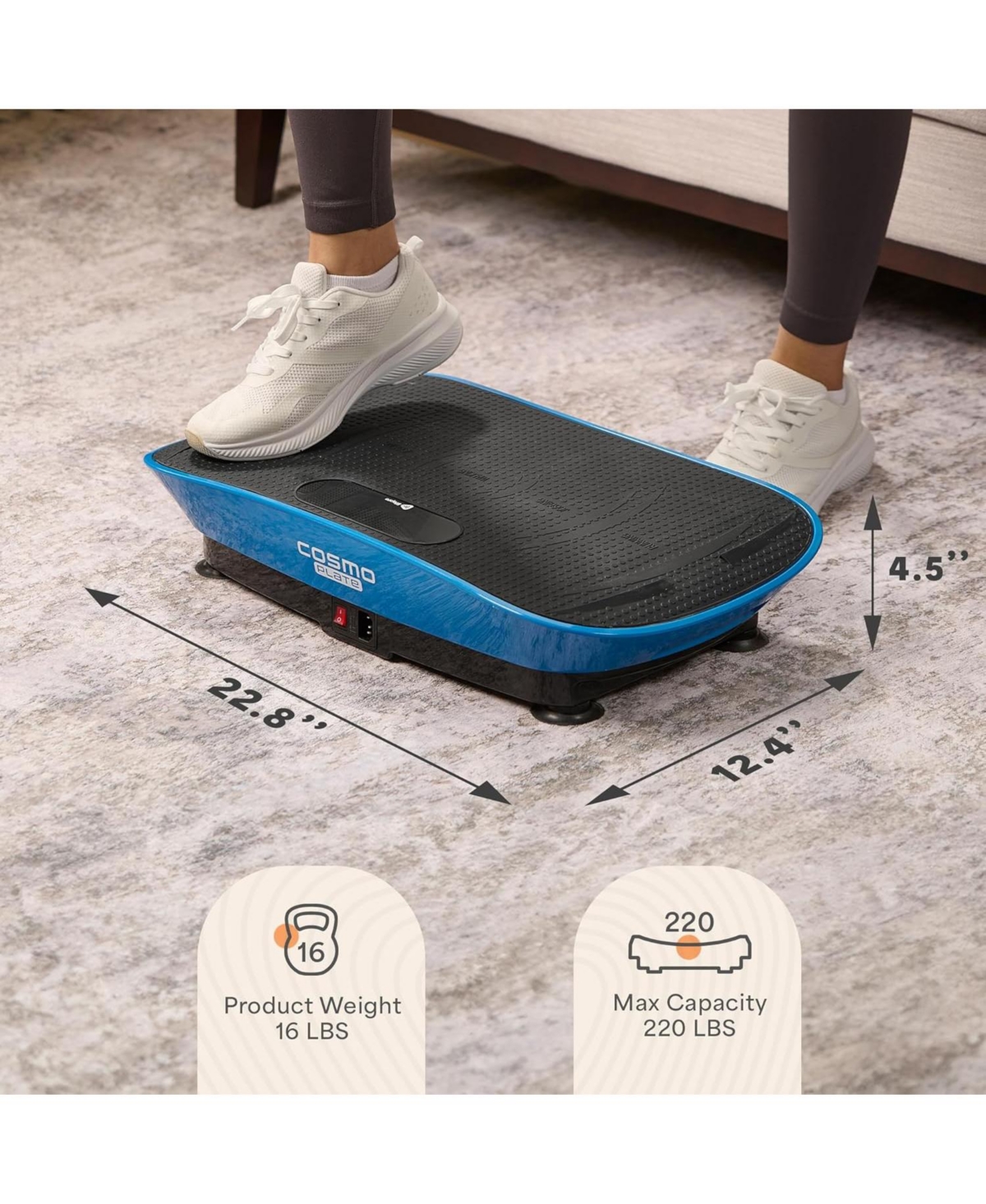 Lifepro Vibration Plate with Auto Start & Bluetooth Speaker – Whole Body Workout Platform for Lymphatic Support & Muscle Toning