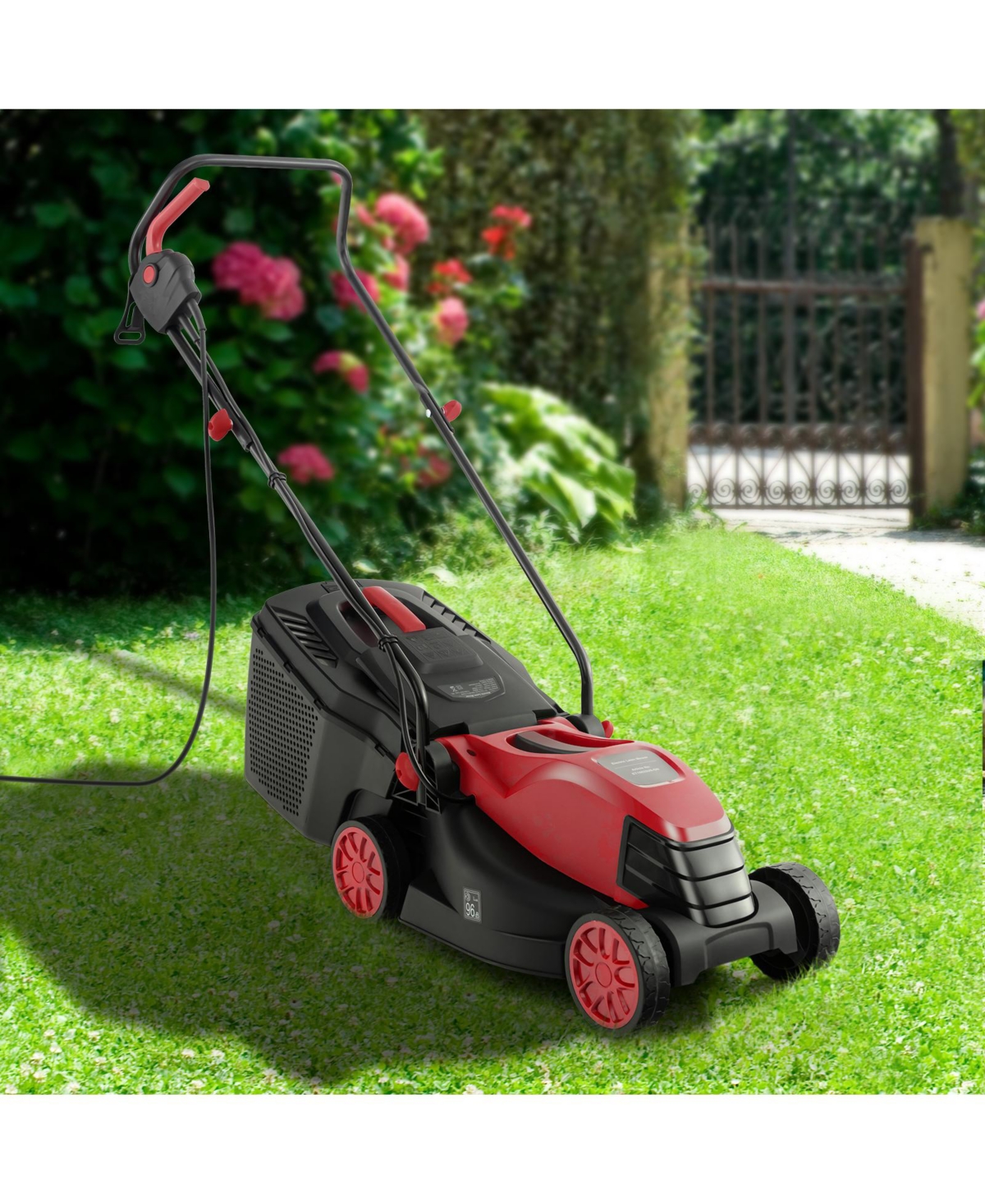 12-amp 13.5 Inch Adjustable Electric Corded Lawn Mower with Collection Box
