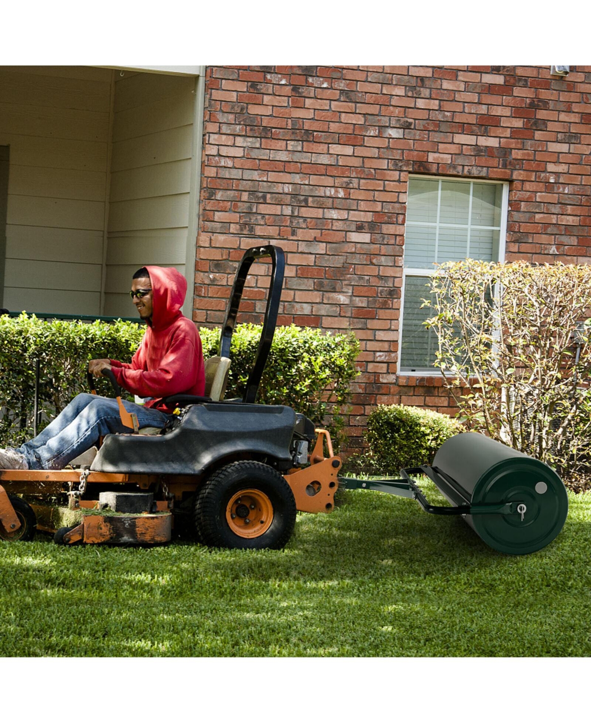 Sugift 39 Inch Wide Push/Tow Lawn Roller