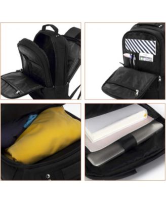 Inch Laptop Backpack for Men & Women, Water Resistant Computer Bag with USB Charging Port for College, Travel, Office - Black