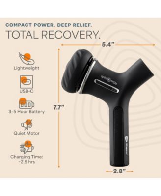 Spinergy Oil-Compatible Massage Gun – Deep Tissue Rotary Handheld Muscle Massager with 4 Heads, 6 Speeds & Lavender Oil