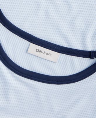 Women's Knit Short-Sleeve Trim Top