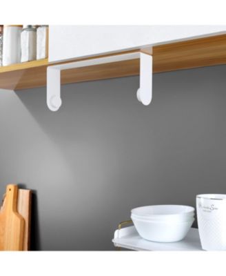  11.2"×1.8"×4.3" with 1.2"  Adhesive Paper Towel Holder Under Cabinet - Stainless Steel Paper Towel Rack Stick on Wall Mount for Kitchen, White
