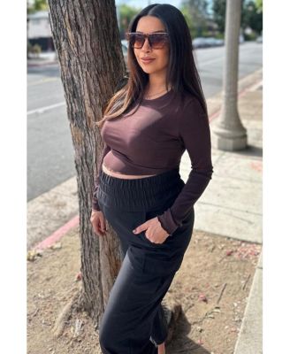 Maternity Black Cargo Pocket Joggers