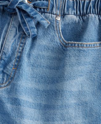 Women's High-Rise Paperbag-Waist Jean Shorts, Macy's Exclusive