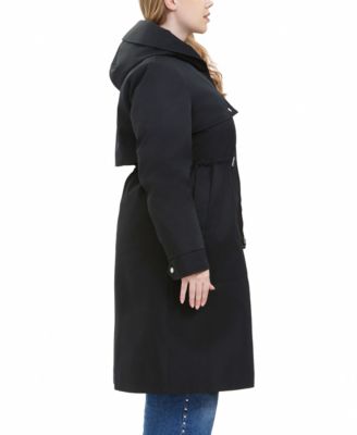 Plus Size Water-Resistant Hooded Parka Coat