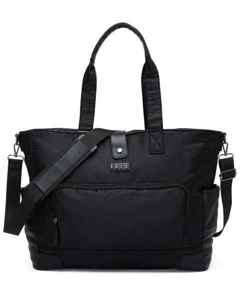 Сумка ELLE Voyage 14.5" Twill and Faux Leather Weekender, цвет: Чёрный