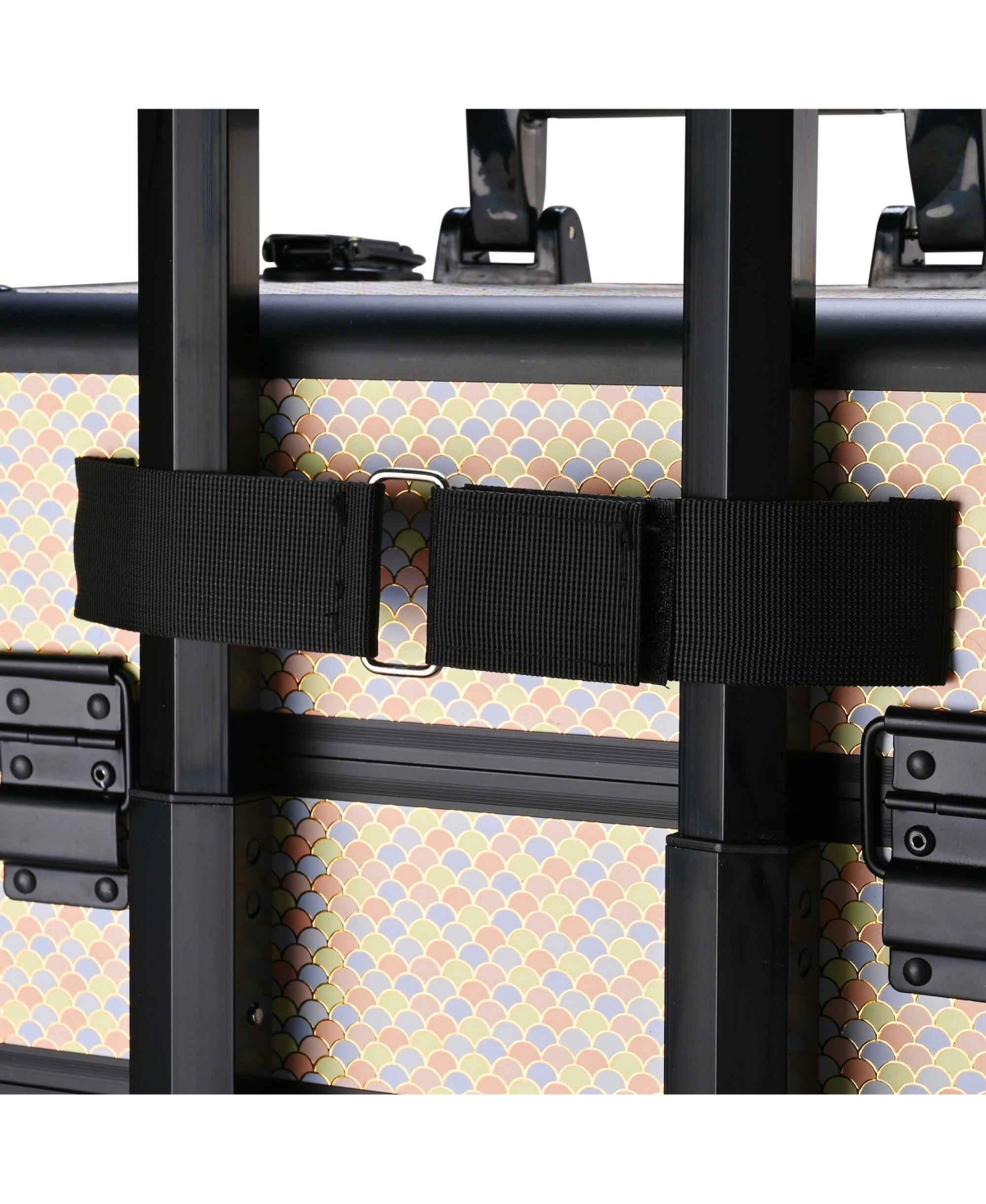 Byootique Rolling Makeup Train Case on Wheels 4in1 Cosmetology Art Deco Pastel