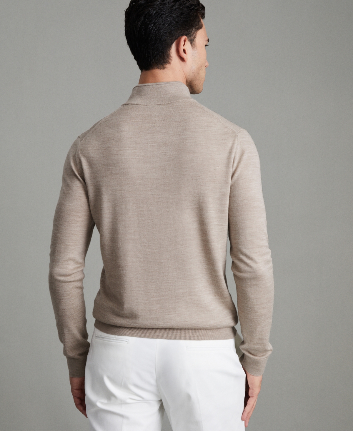 Reiss Men's Merino Wool Half-zip Funnel Neck Sweater In Gray