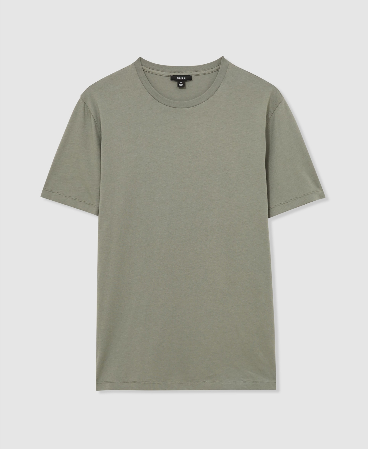 Reiss Sage Cotton Crew Neck T-shirt In Green