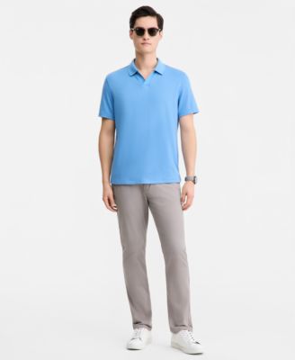 Men's Textured Jacquard Johnny-Collar Polo Shirt, Macy's Exclusive