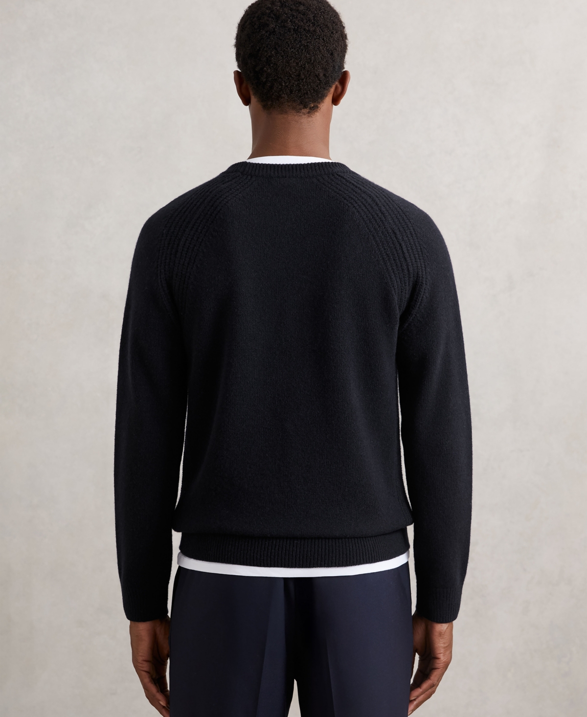 Reiss Foulton Crewneck Sweater In Blue