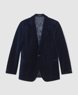 Men's Single-Breasted Velvet Slim-Fit Blazer