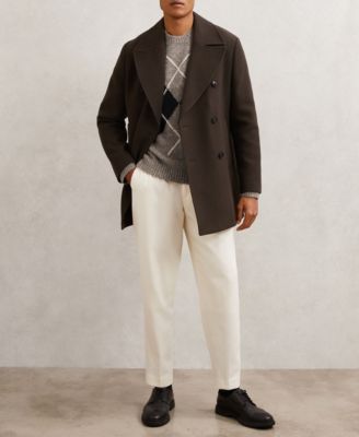 Men's Wool-Blend Crew-Neck Argyle Sweater