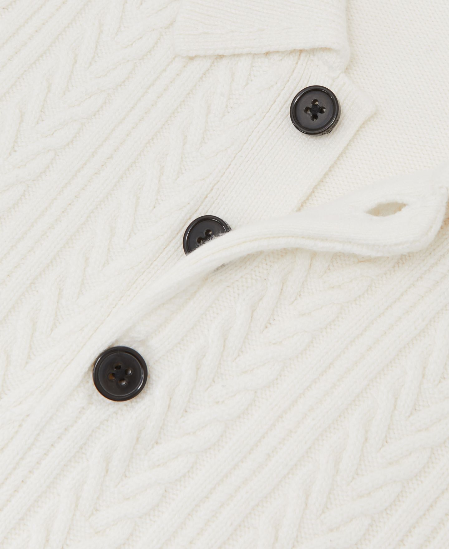 Мужская рубашка REISS Evesham Half-Button Cable-Knit Wool, цвет: Зимний белый — фото 4