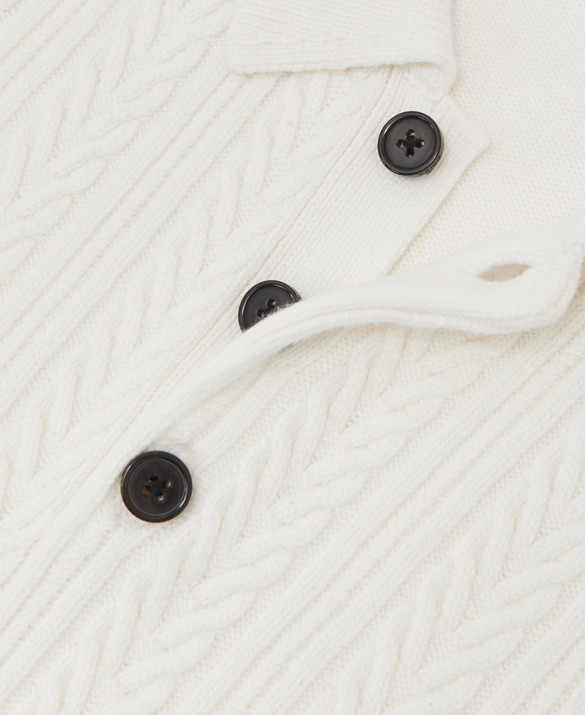 Reiss Men's Half-Button Cable-Knit Wool Shirt