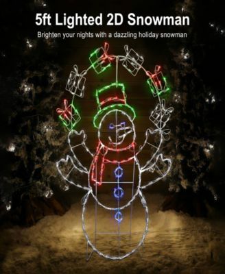 5' 2D Outdoor Snowman Christmas Holiday D&eacute;cor