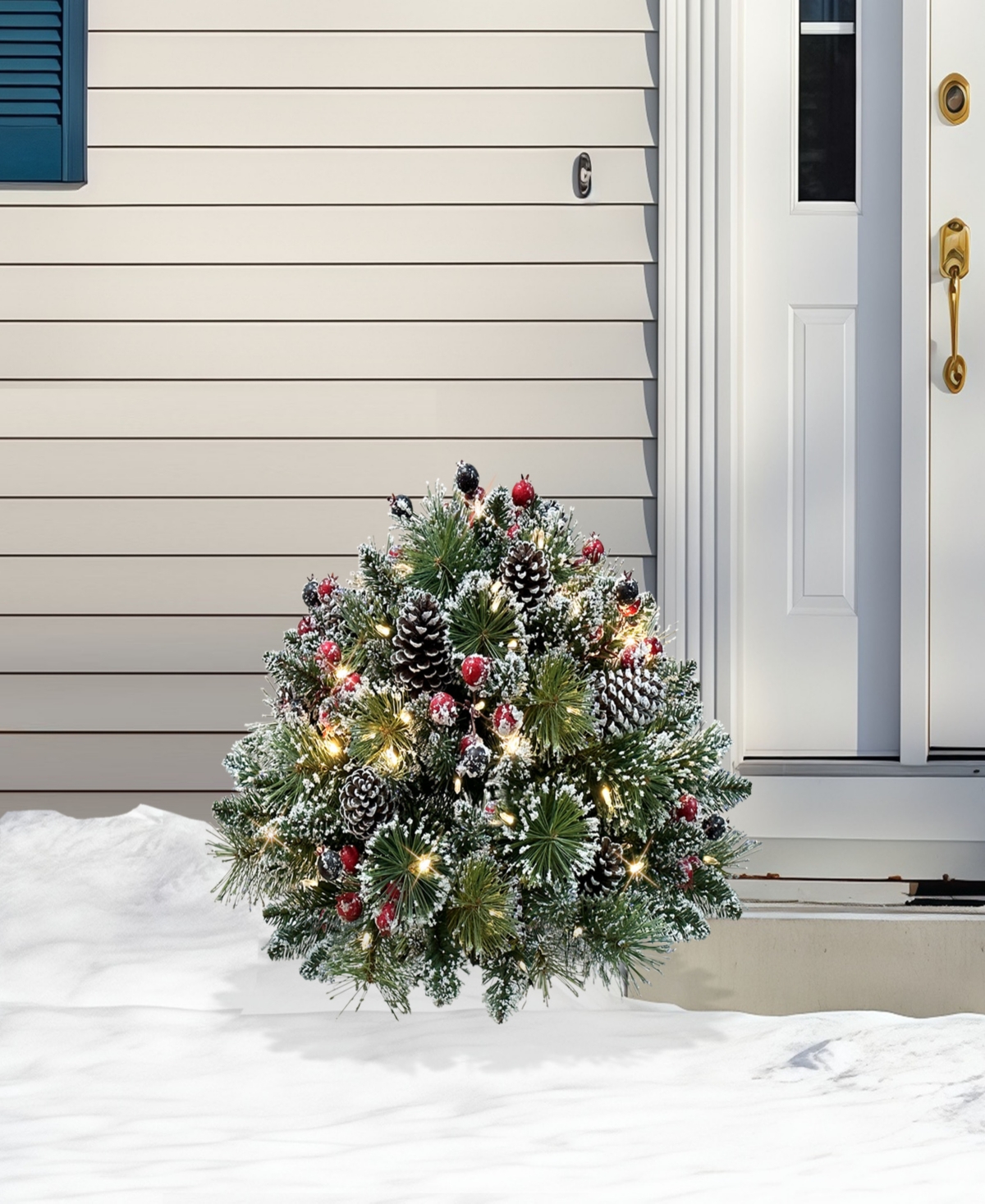 Puleo International 26" Battery-operated Pre-lit Urn Filler Christmas Holiday Decor In Green