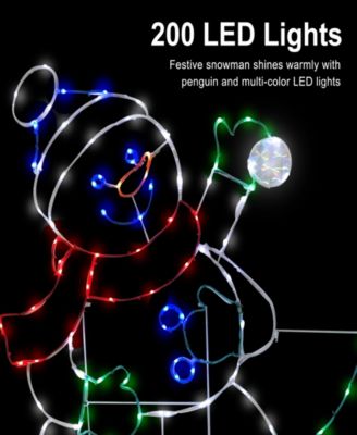 3.5' Snowman with Penguin Outdoor Christmas D&eacute;cor