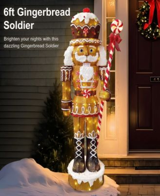 6' Gingerbread Outdoor Christmas Soldier