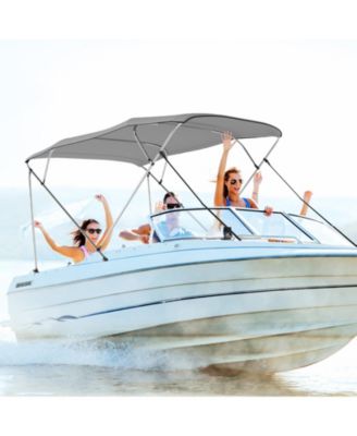 4-Bow Boat Bimini Top Sun Shade Boat Canopy With Storage Boot.