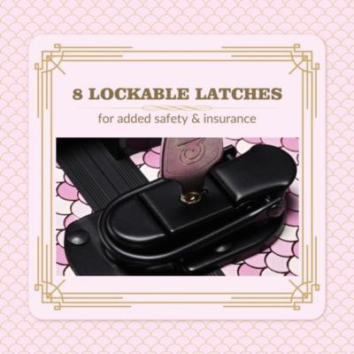 Large Rolling Makeup Case on Wheels 4in1 Cosmetology Art Deco Bloom