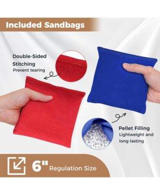 Solid Wood Cornhole Board Set Portable Corn Hole Game Board Includes 8 Bean Bags-M.