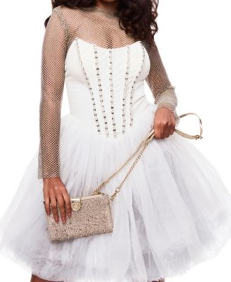 Rhinestone Wallet Crossbody Bag with Phone Pocket