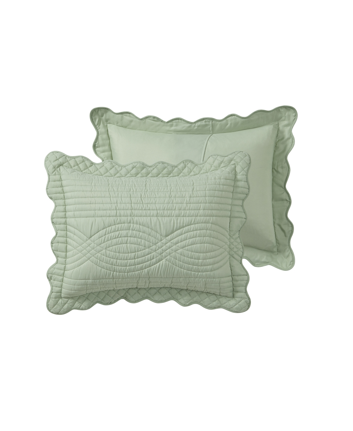 Vcny Home Scallop Microfiber 2-pc. Quilt Set, Twin In Green