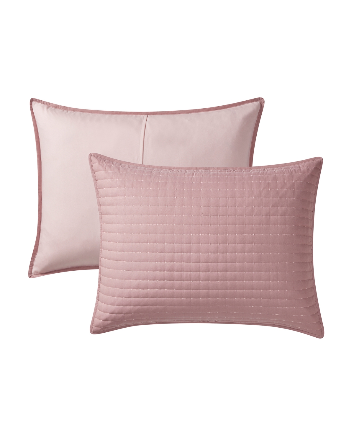 Vcny Home Embroidered Pick Stitch Microfiber 3-pc. Quilt Set, King In Pink