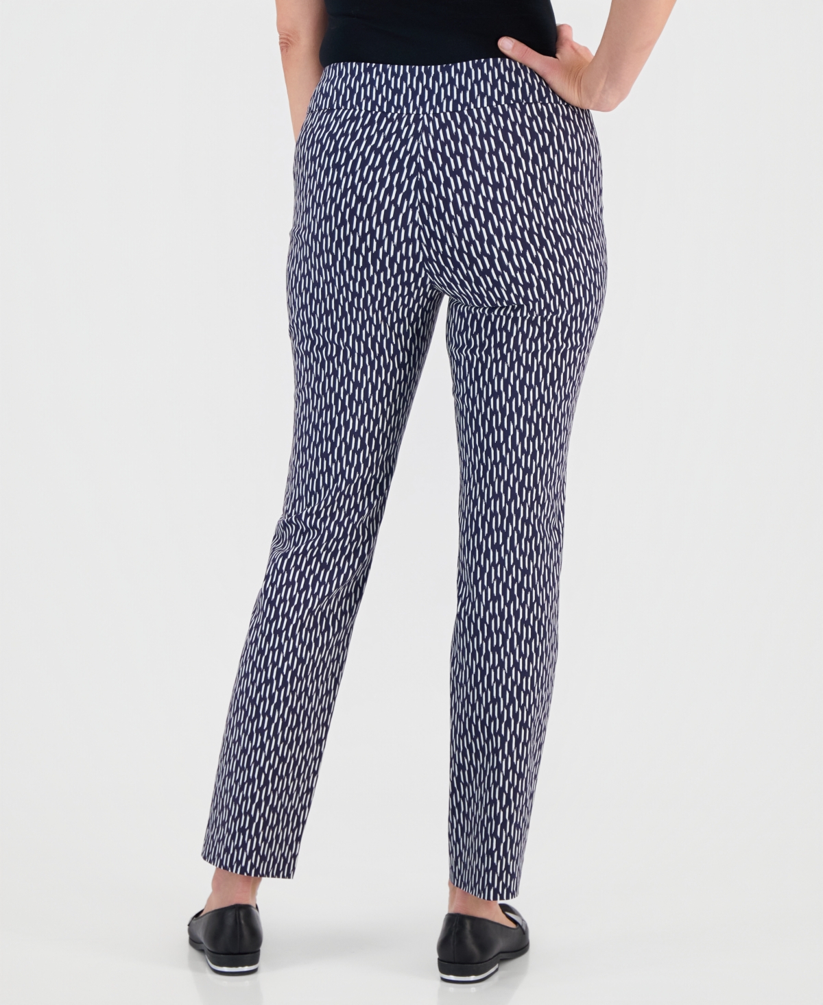 Jm Collection Women's Printed Pull-on Rivet Pants, Macy's Exclusive In Blue