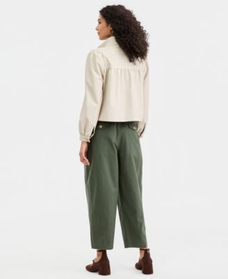 Women's Woven Solid Cropped Jacket, Macy's Exclusive