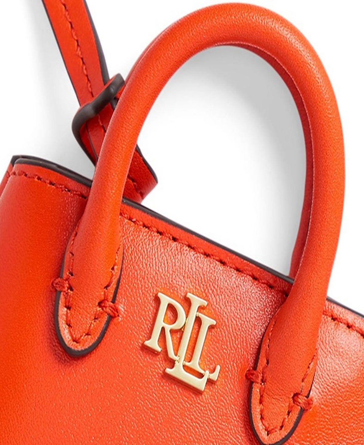 Ralph Lauren Leather Pouch Charms In Orange