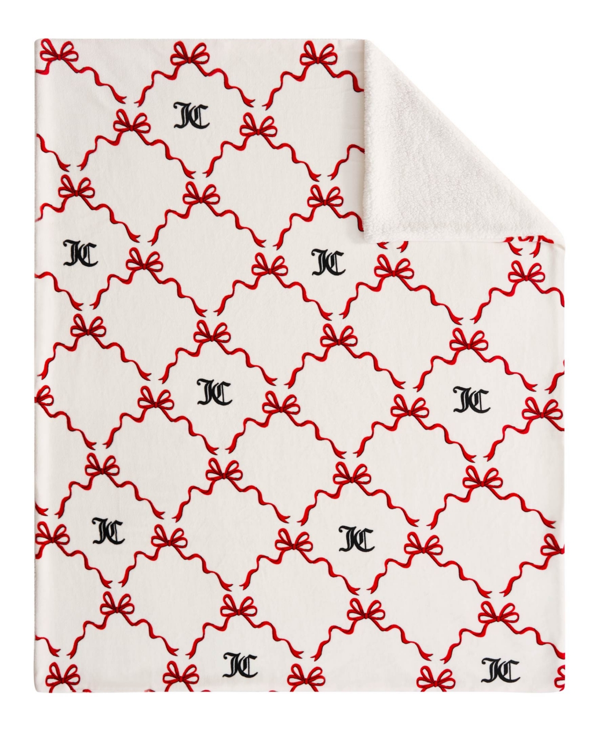 Juicy Couture Plush Reversible Sherpa Throw, 50"x 60"