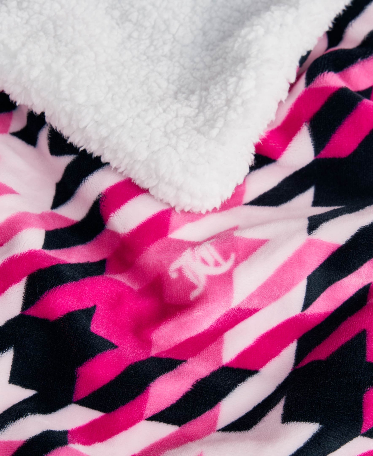Juicy Couture Plush Reversible Sherpa Throw, 50"x 60"