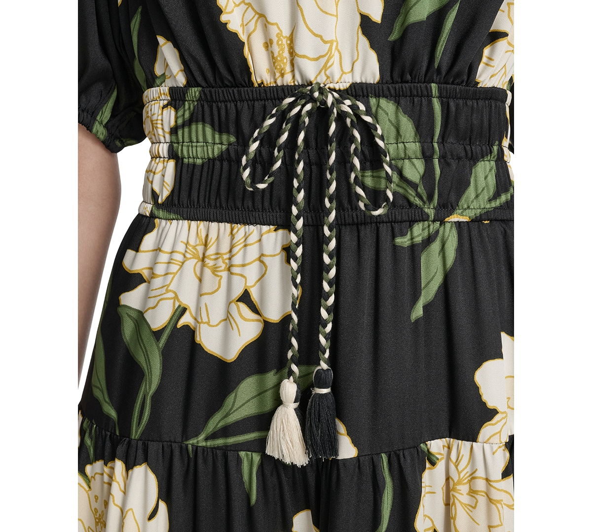 Vince Camuto Women's Printed Puff-sleeve Midi Dress In Multi