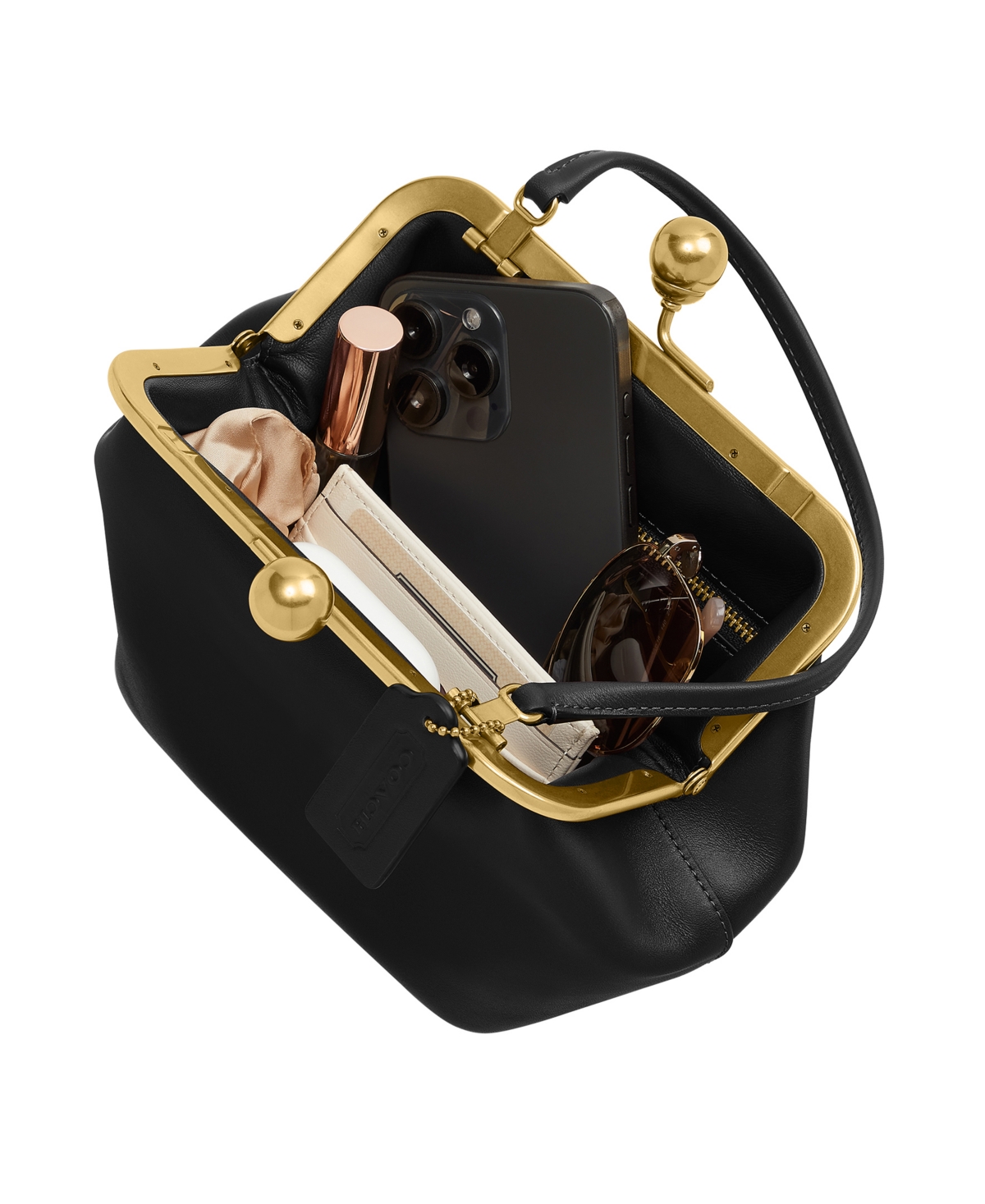 Coach Glovetanned Leather Kisslock Frame Bag