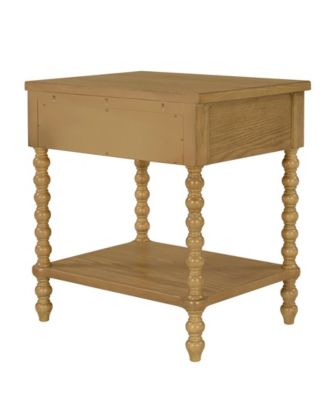 24" Solid Wood Frame Camel Oak Finish Nightstand