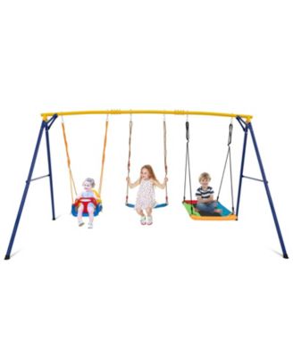 660 LBS Heavy Duty Carbon Steel Swing Frame with 3 Swings