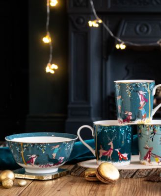 Sara Miller Woodland Tales Rabbit Sleigh Candy Bowl