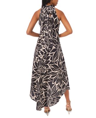 Women's High Halter Neck Midi Dress