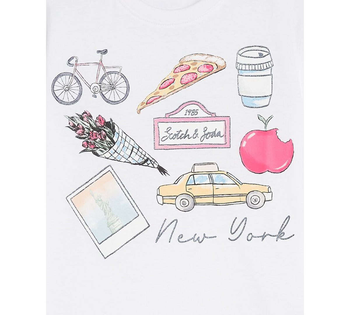 Scotch & Soda Girls 4-6x New York Graphic Short-sleeve T-shirt In White