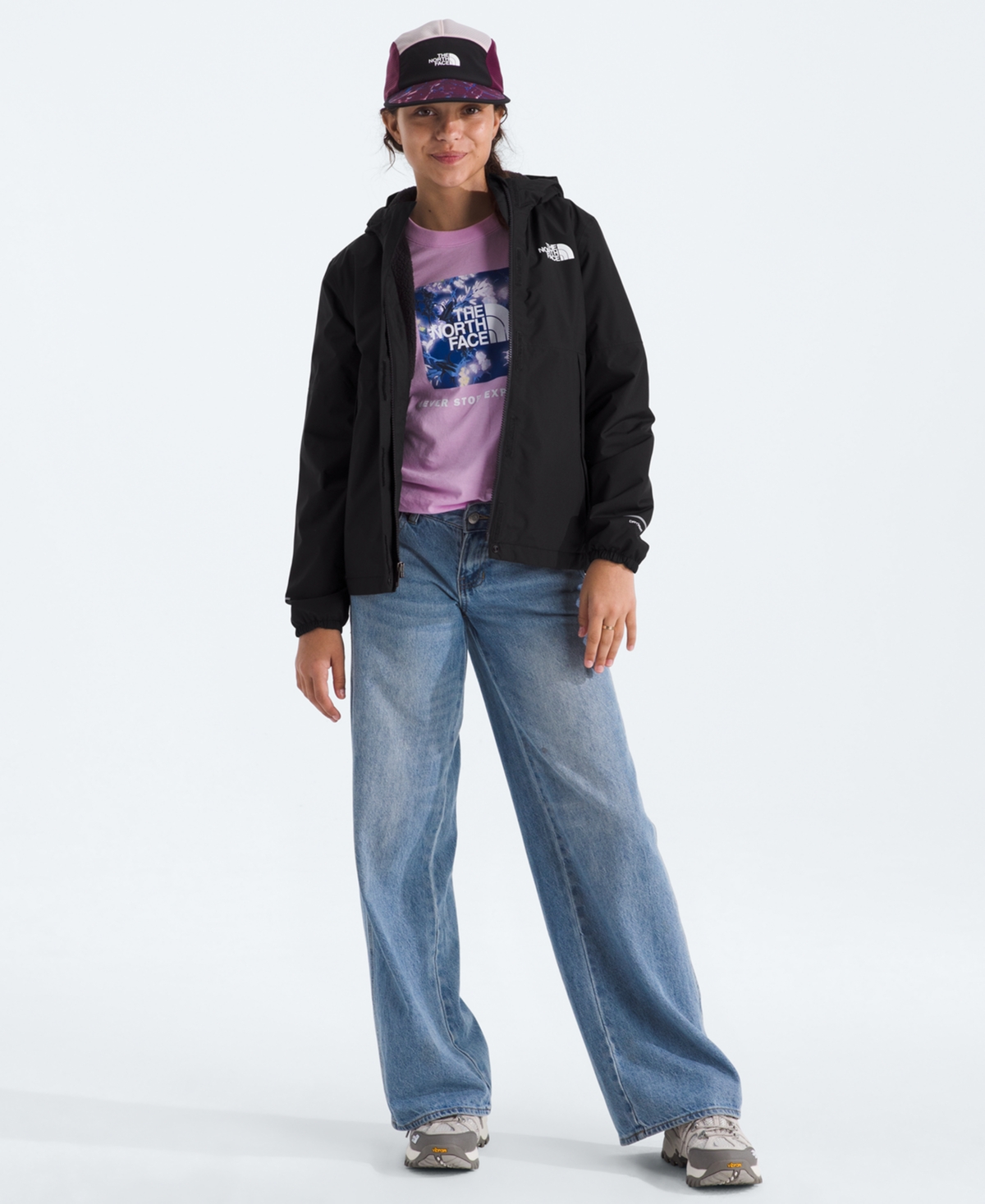 The North Face Kids' Girls 6-16 Warm Antora Rain Jacket In Black