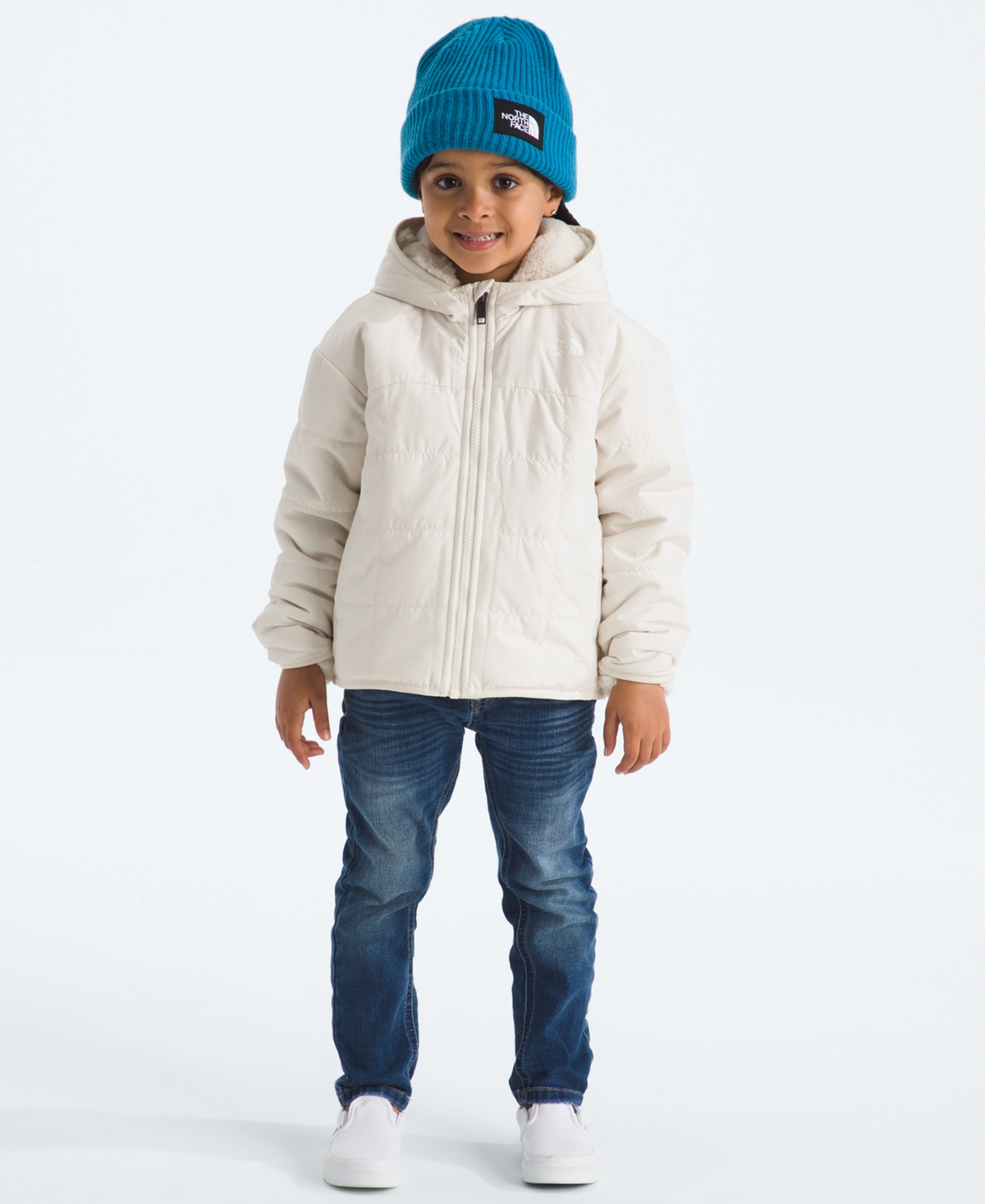 The North Face Kids' Girls 2t-7 Reversible Shasta Full-zip Hooded Jacket In White