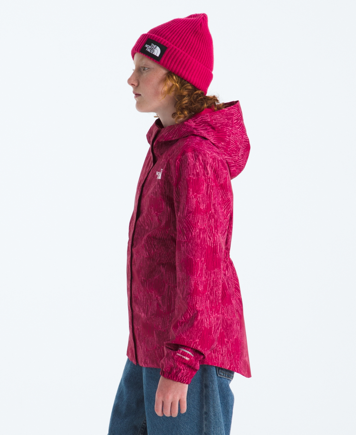 The North Face Girls 6-16 Warm Waterproof Antora Rain Jacket In Pink