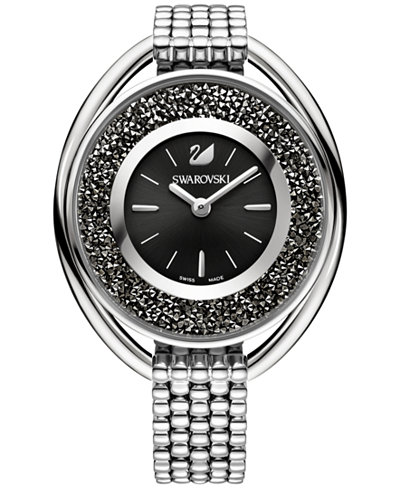 Swarovski Women's Swiss Crystalline Crystal Accent Stainless Steel Mesh Bracelet Watch 43mm