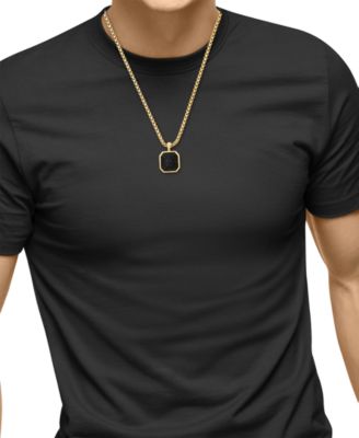 Men's Black Spinel Pendant Necklace (1-5/8 ct. t.w.) in Gold Over Silver