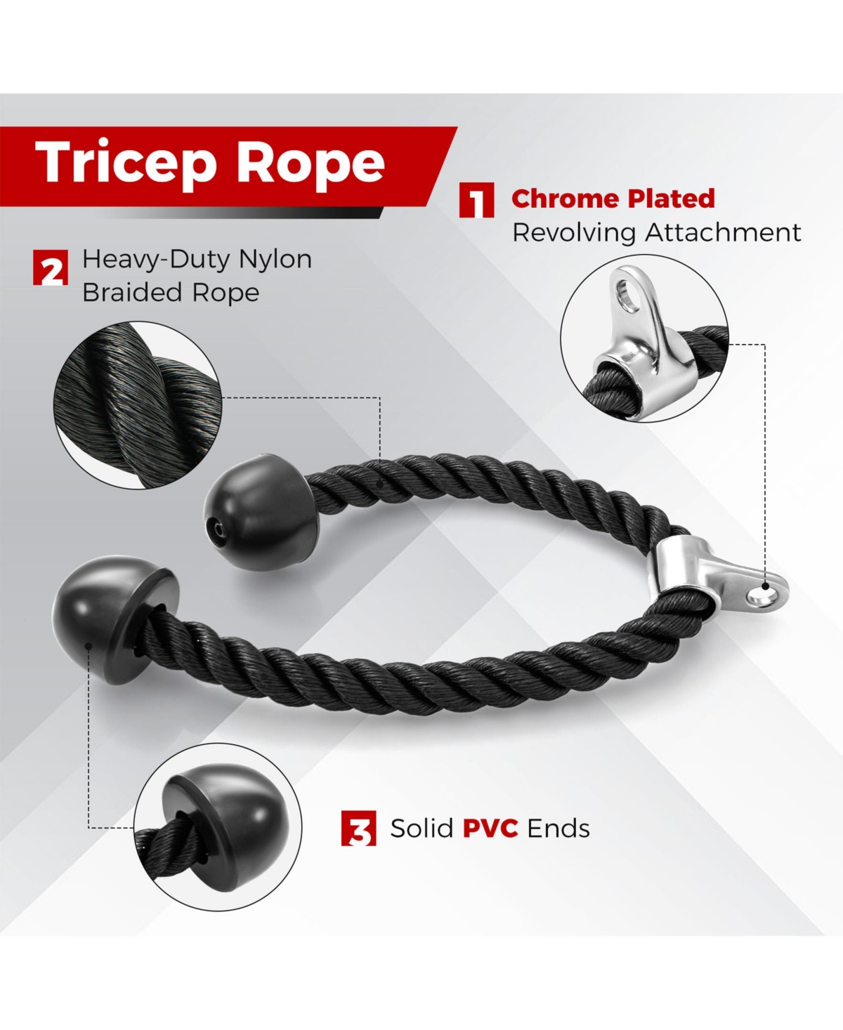 Sugift 3-Piece Cable Machine Attachment Set for Home Gym